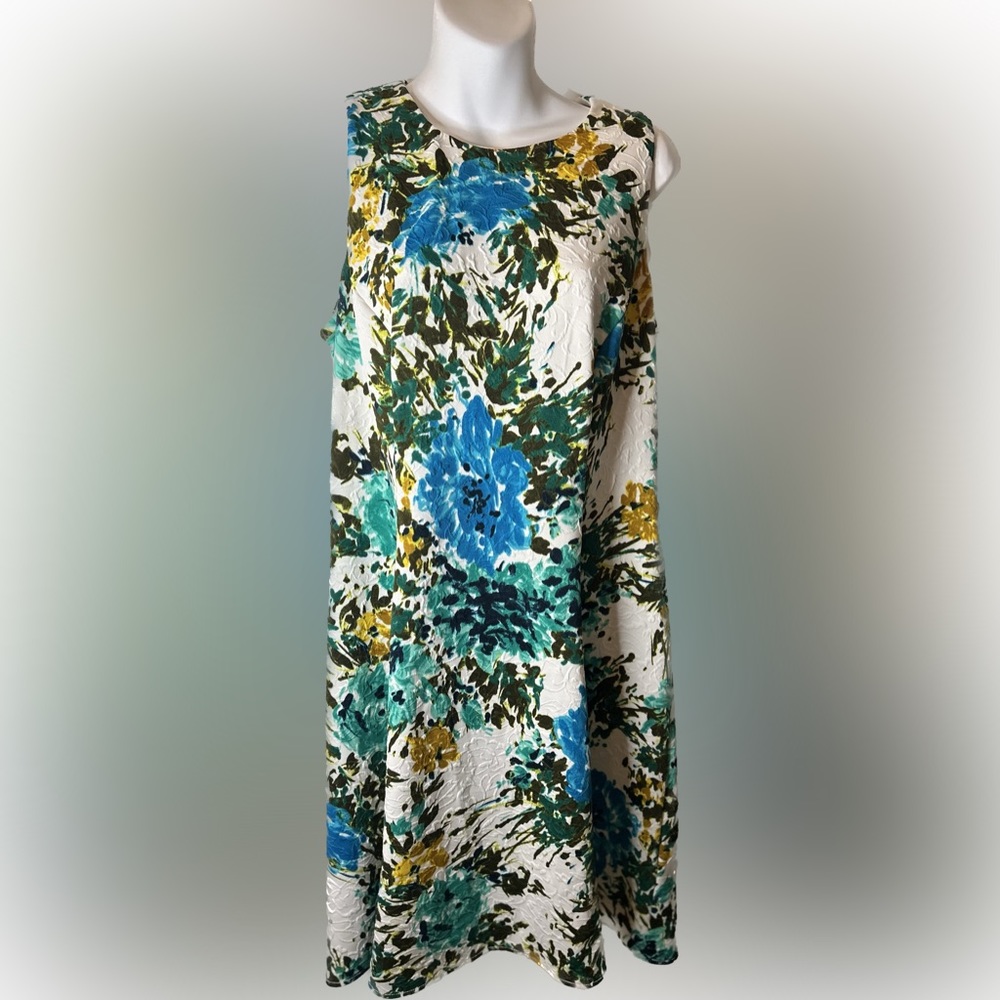 Liz Claiborne white with floral sheath dress size 12